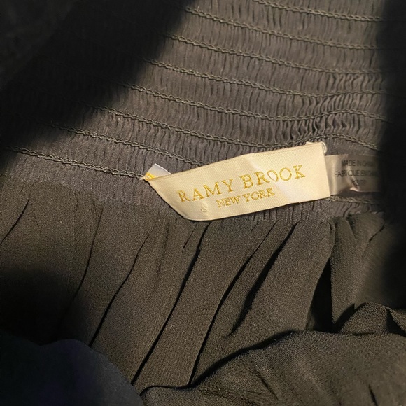 Ramy Brook black smocked waist mini skirt stud detail size extra small - Picture 7 of 7